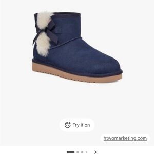 Koolaburra Blue Ankle Boots with White Details